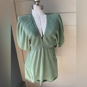 Moth army green short sleeve tunic top